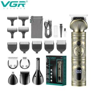 ماشین اصلاح موی سر و صورت وی جی آر مدل VGR V-106 حرفه‌ای با تیغه استیل ضد زنگ