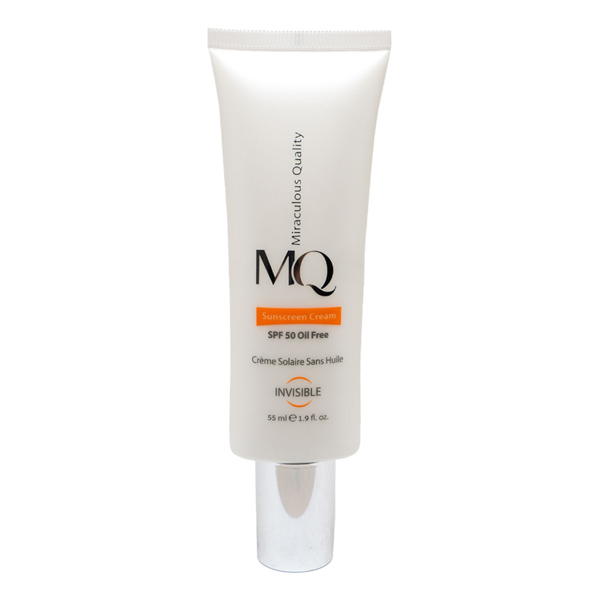 کرم ضد آفتاب بی رنگ فاقد چربی ام کیو با SPF50 حجم 55 میل
