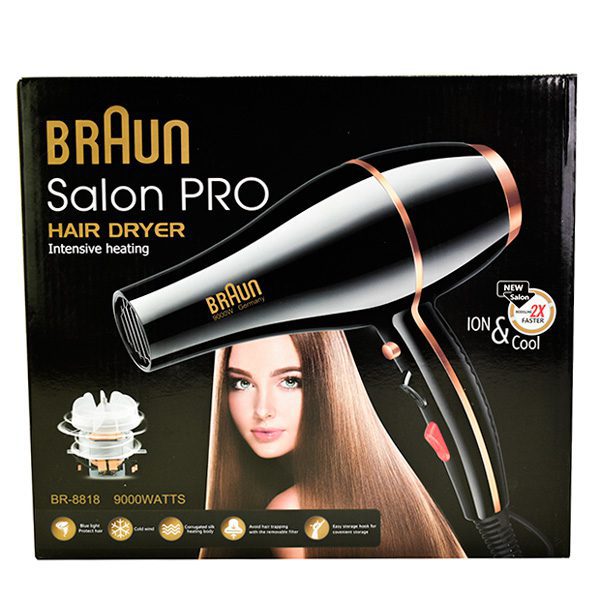 سشوار حرفهای ۹۰۰۰ وات براون braun قدرت، سرعت و مراقبت از مو